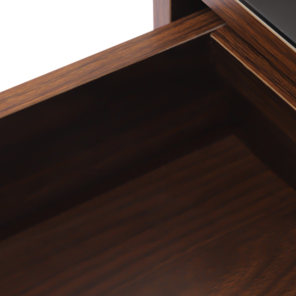 Modern Brown Wood Smart Led Light Nightstand Table Night Stand Bedside Table