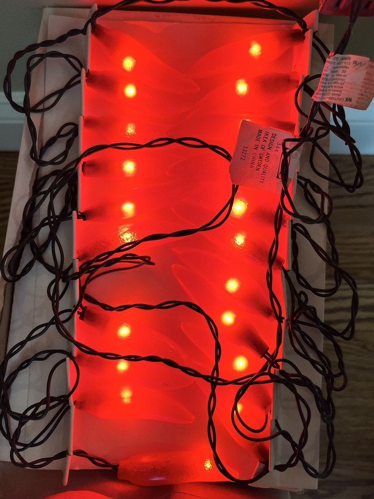 2 Boxes IKEA Red Chili Pepper String Lights Sets 40 total New TESTED Rare