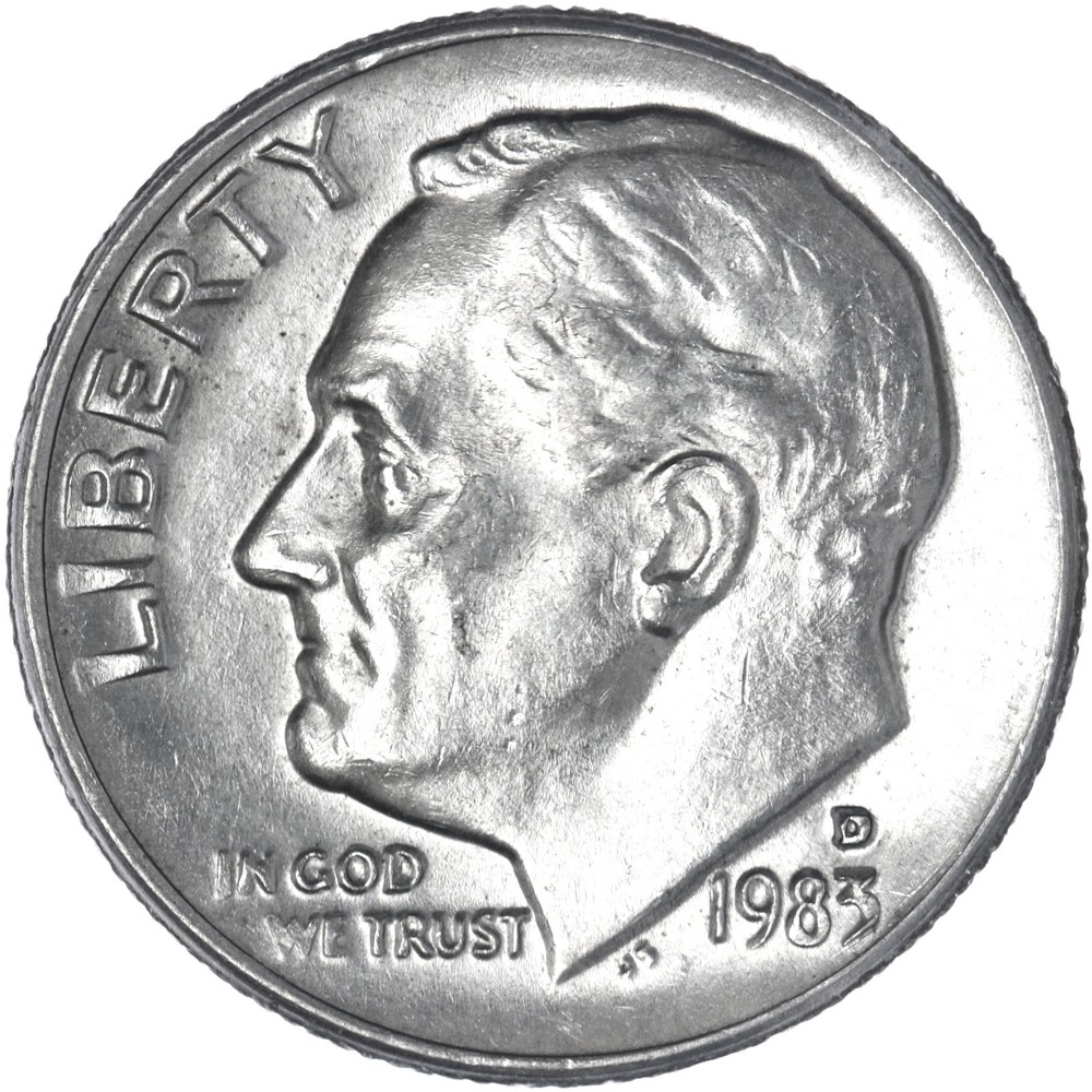 1983 D Roosevelt Dime About Uncirculated AU