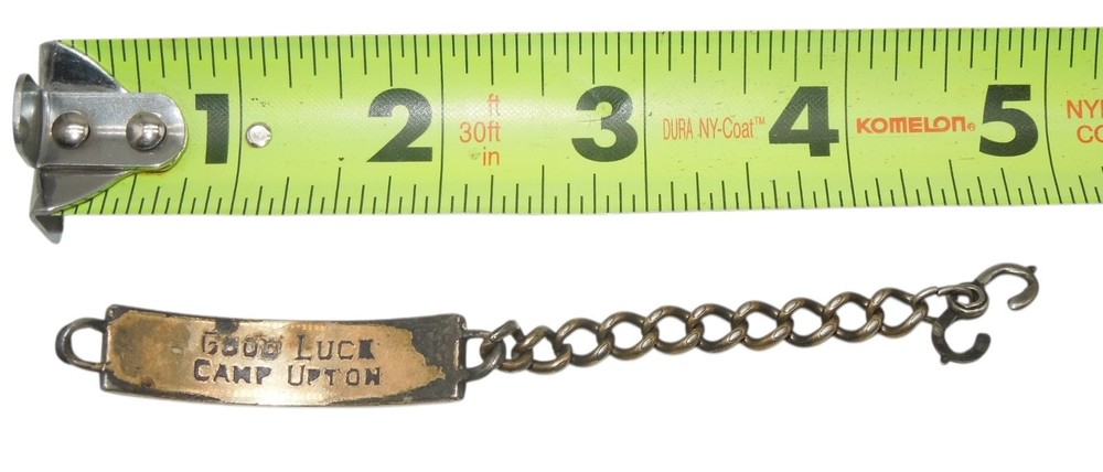 WWII Named US ID Bracelet Officer Camp Upton 17.2 grams Sterling Silver CA11
