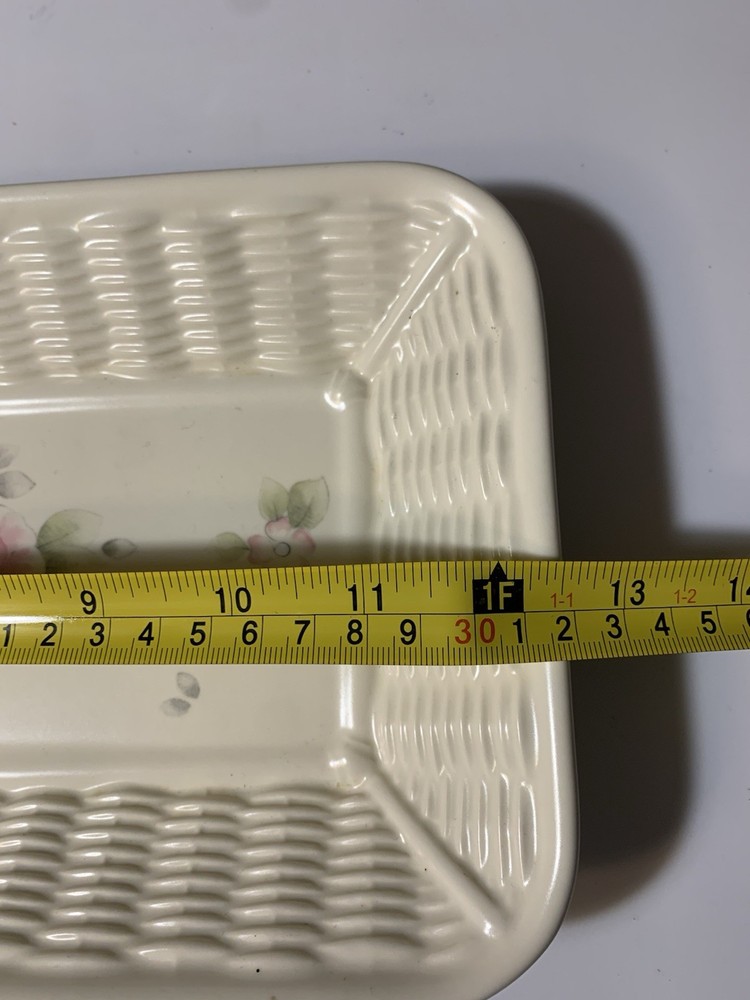 Pfaltzgraff TEA ROSE 12 3/8" Bread Basket Tray Serving Platter