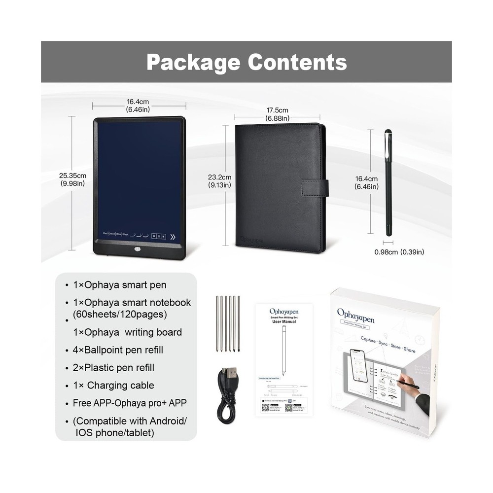 Smart Pen for Note Taking Set Real-Time Paper-to-Digital, Smart Digital Noteb...