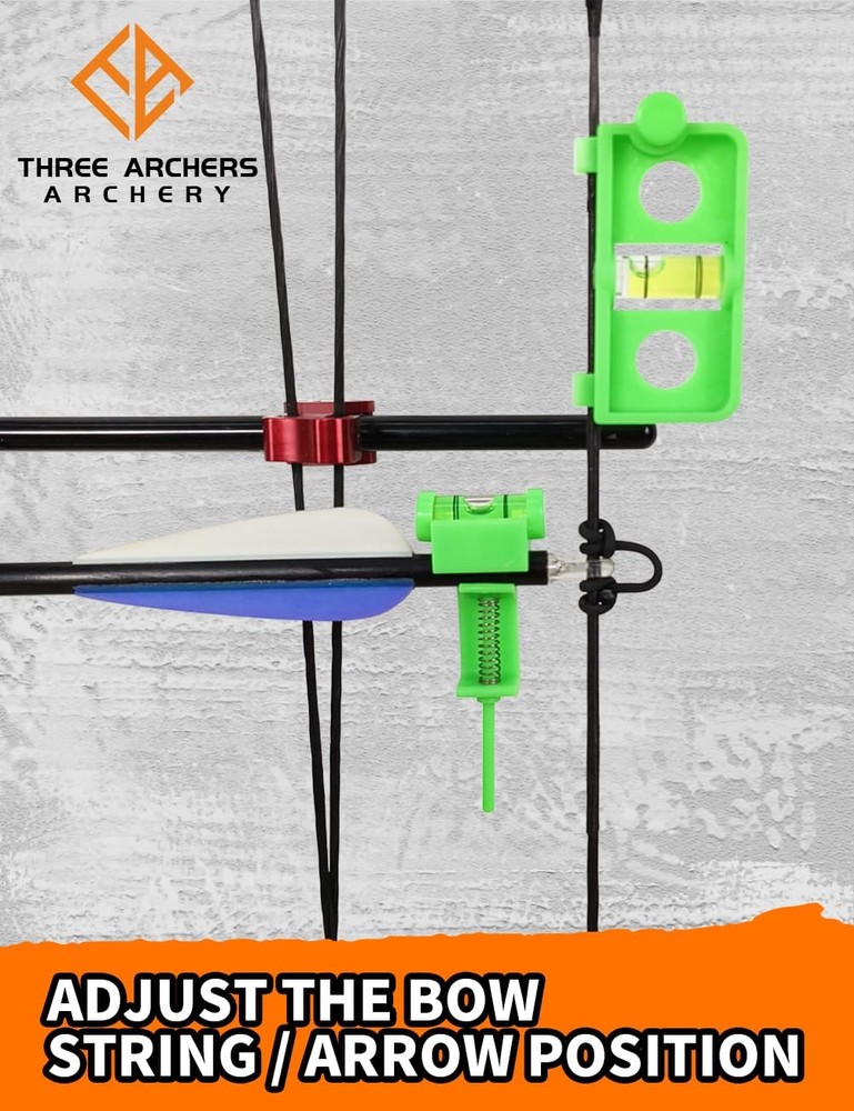 Archery Bow Tuning and Mounting String Level Combo Kit for Compound Bows Green