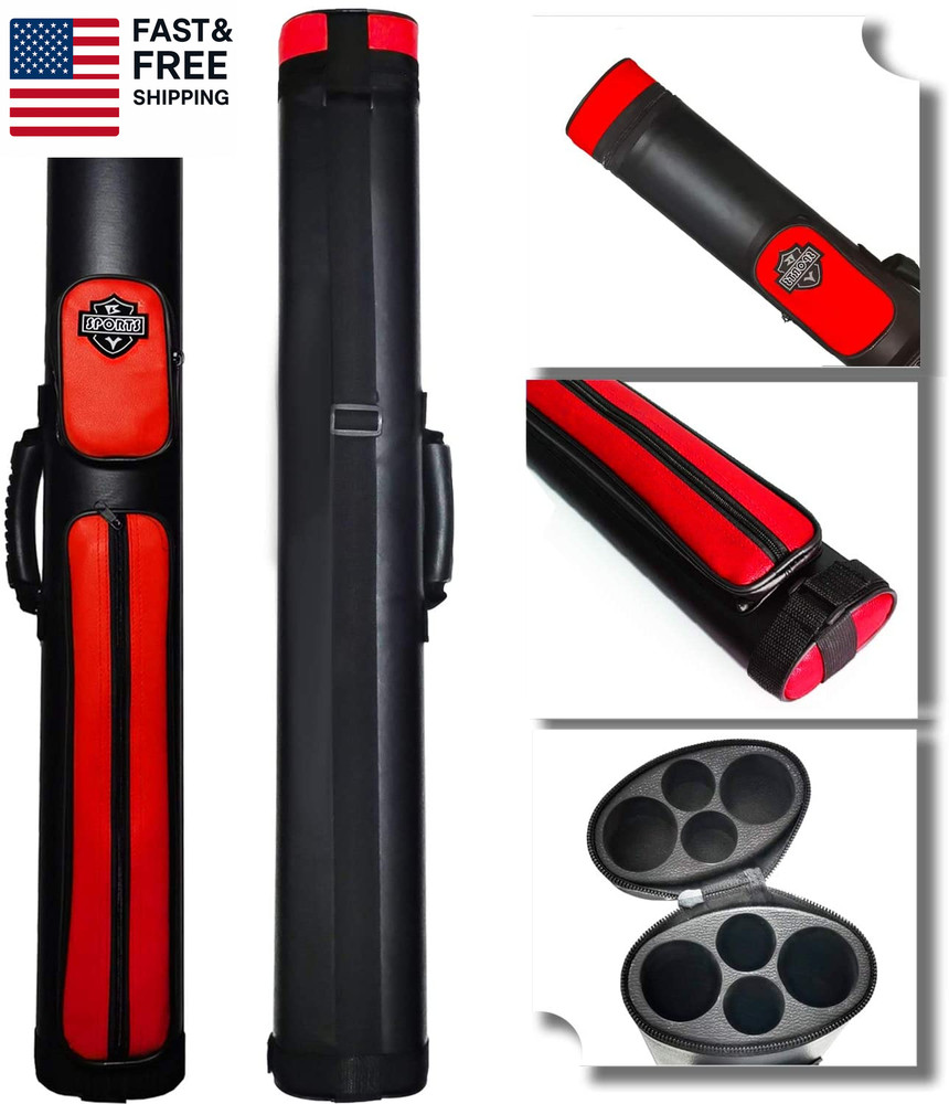 2X2 Hard Cue Case Oval Pool Cue Billiard Stick Carrying Case