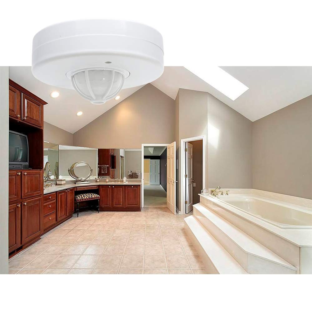 360 Degree Ceiling Occupancy Sensor, PIR Motion, Switch, 110V-240VAC, 3 Detect