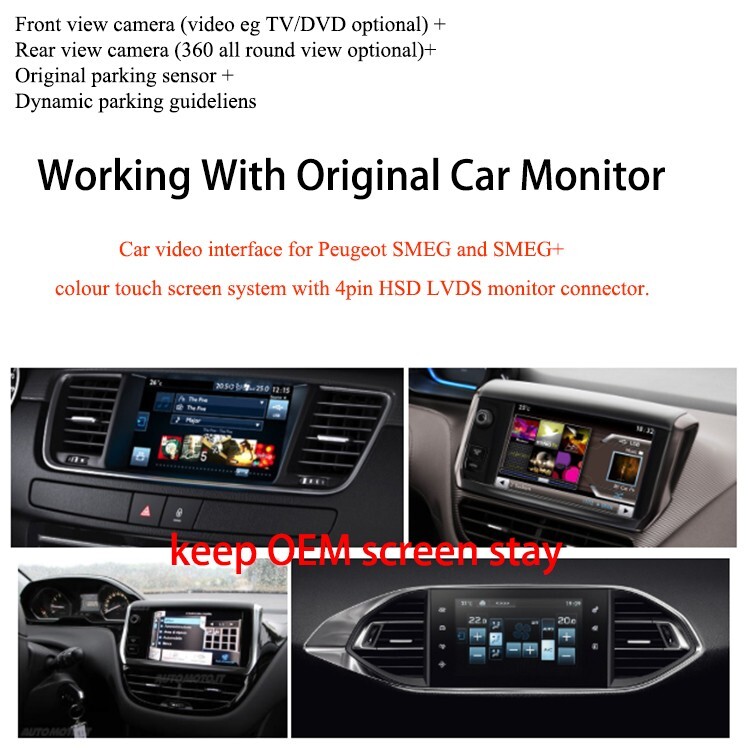 For Peugeot Smeg System Rear View Camera Interface Kit Reverse Backup Improved