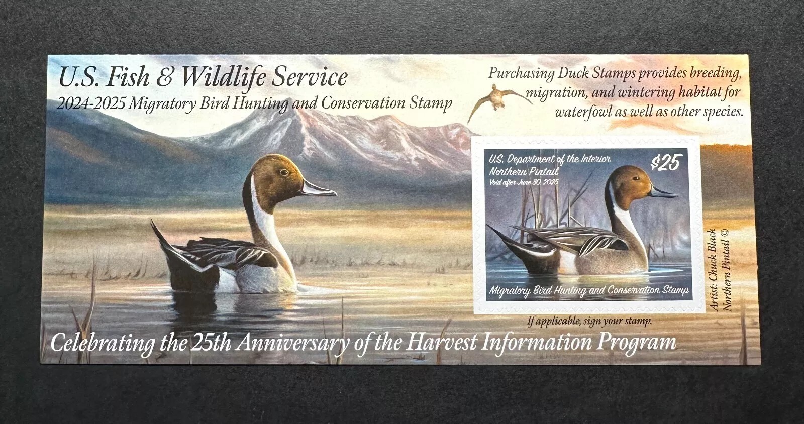 #RW91A 2024 - 2025 - US Federal Duck Stamp **CHUCK BLACK** Post Office FRESH