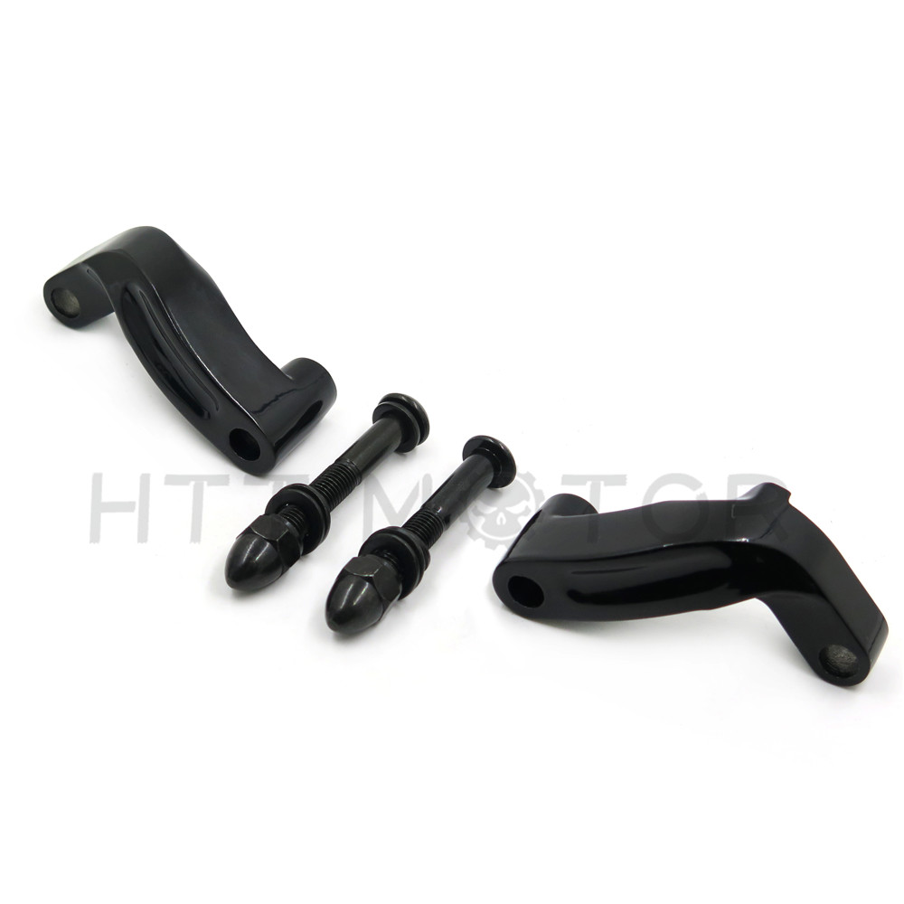 Black Mirror Relocation Extension Adapter Kit For Harley Davidson Motorcycles