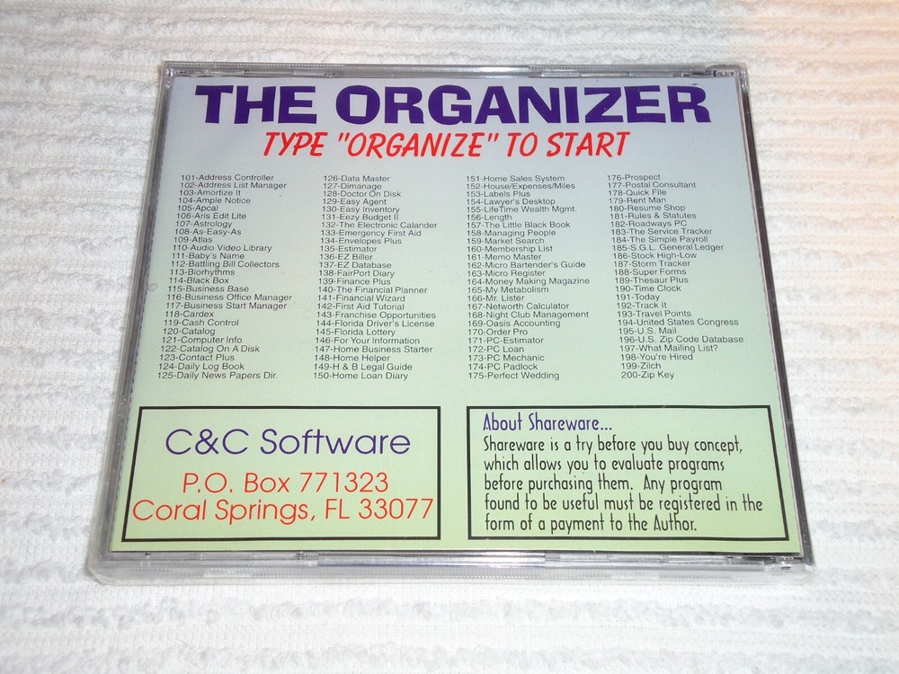 Vintage THE ORGANIZER CD - 200 VINTAGE Shareware programs