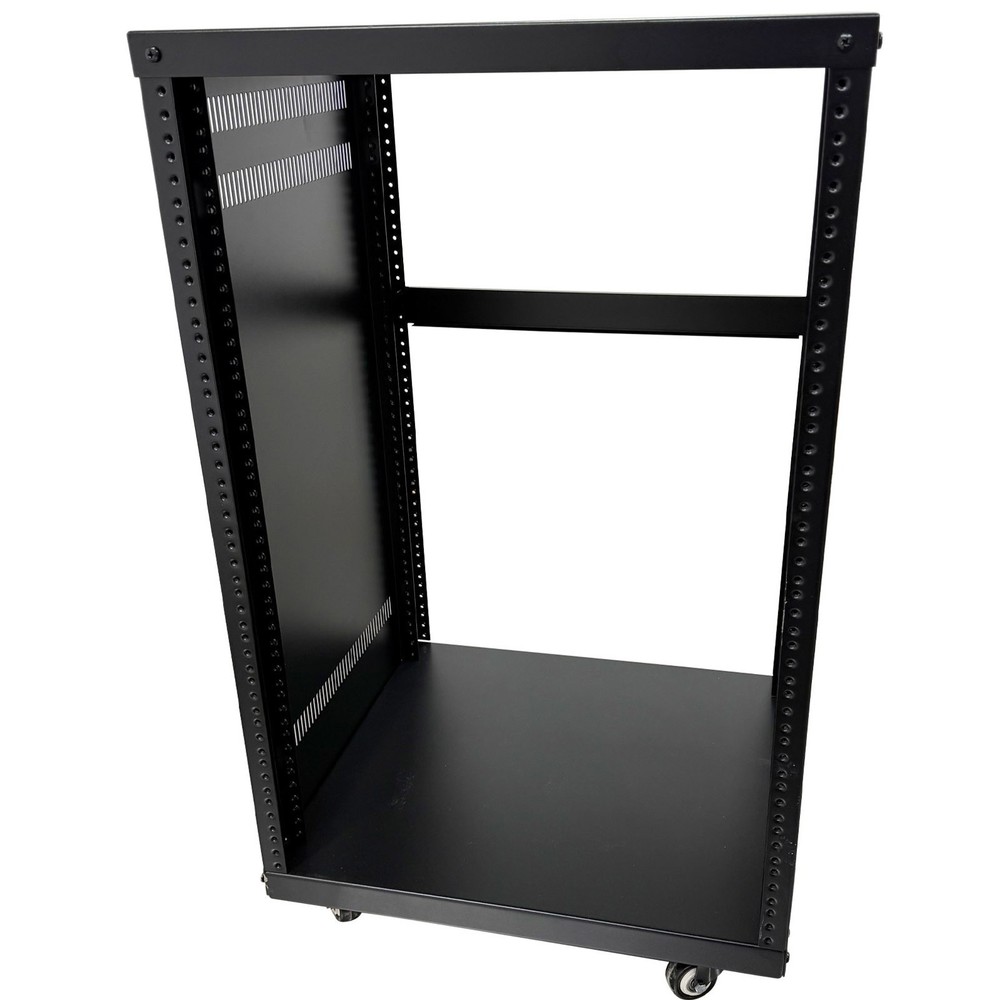 12U Open Frame Server Rack with 4 Casters Mobile Under-Desk Server Stand