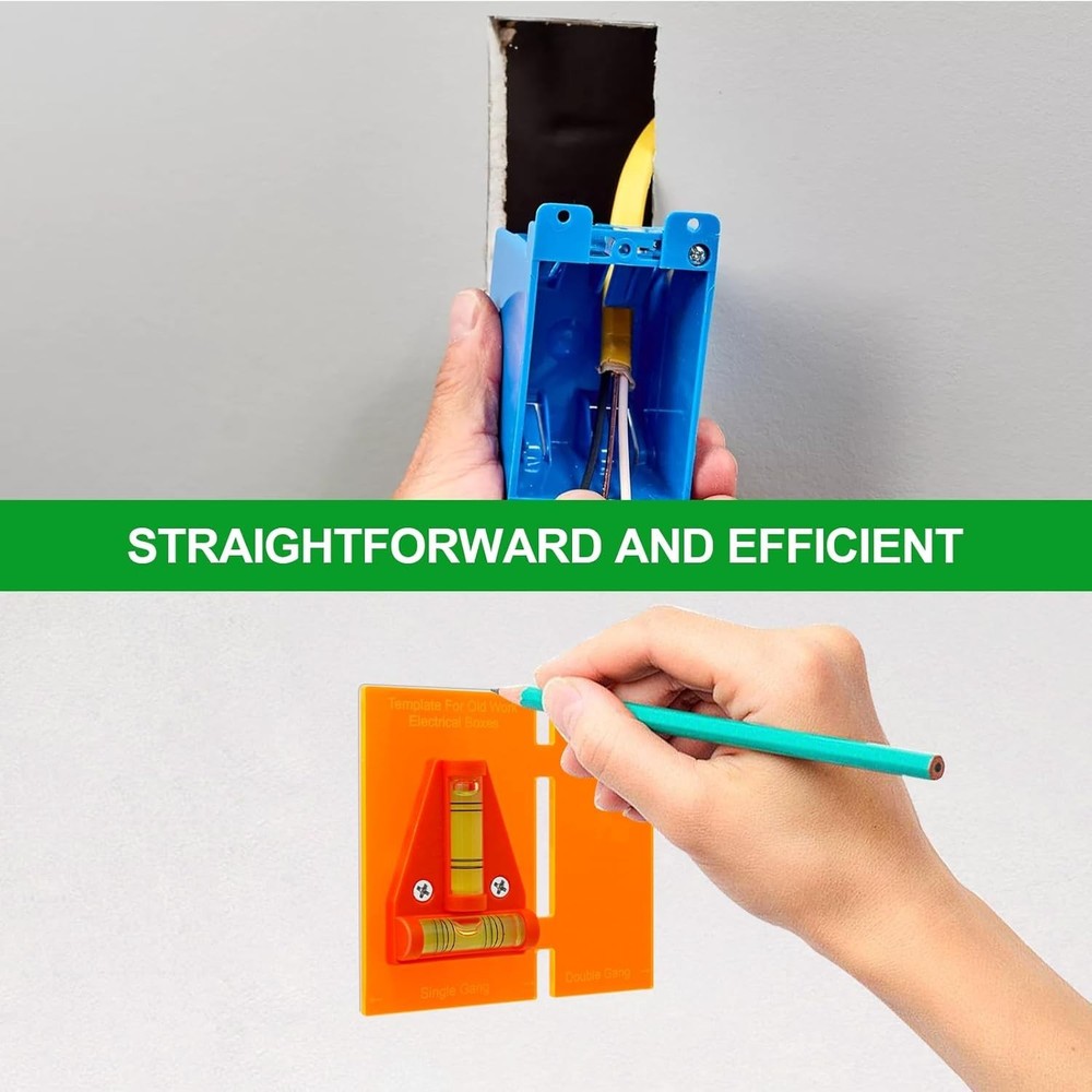 Simple & Effective Wall Box Template with Integrated Level - No Measuring Needed