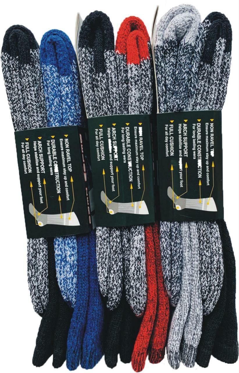 6 Pairs Merino Wool Socks Mens Thermal Socks Insulated for Cold Weather 10-13