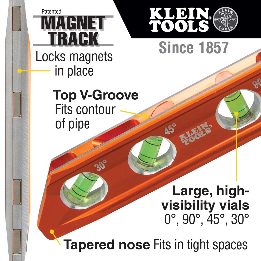 Klein Tools 935AB4V ACCU-BEND™ Level, 4-Vial, REM