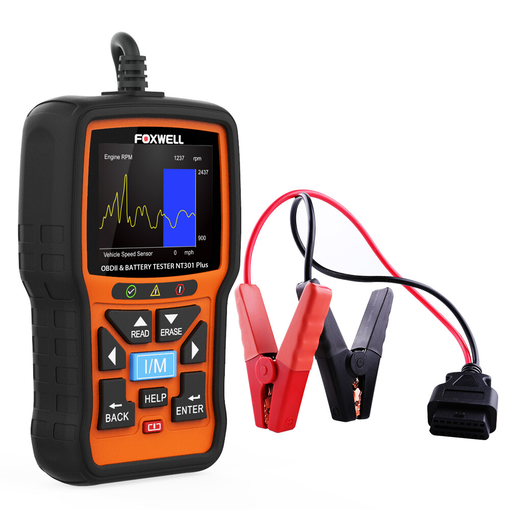 Foxwell NT301 PLUS OBD2 Scanner Code Reader Battery Tester Car Diagnostic Tool