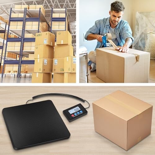 High Accuracy 440LB Digital Shipping Scale, Hold/Tare Function, AC Adapter & Bat