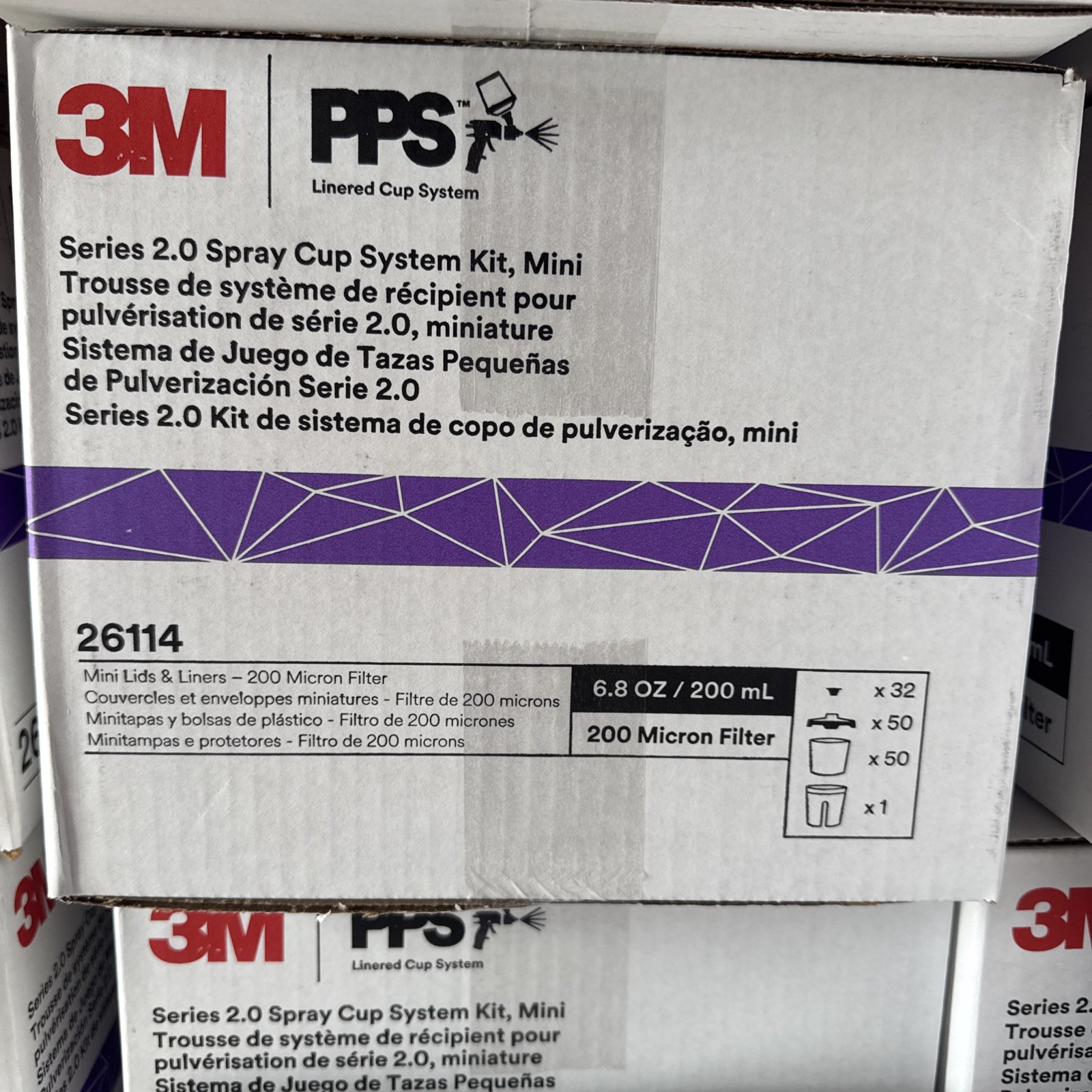 3M PPS 2.0 Spray Gun Cup, Lids and Liners Kit, 26114, Mini, 6 Ounces