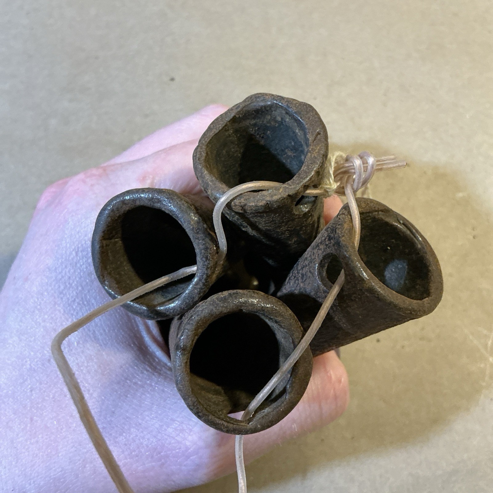 Set Of 4 Antique Cast Iron Glass Ball Table Feet Claw Feet As Is INV-AD60