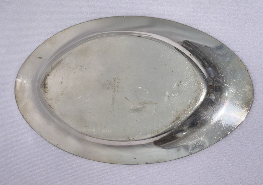 Vintage Superior Silver Plate Co Hammered Trim Gravy Boat TRAY ONLY Model 7015