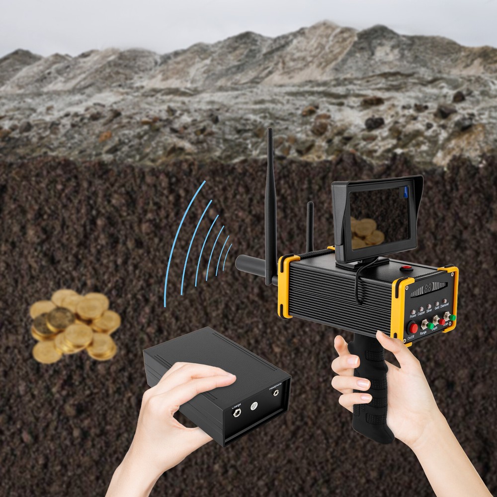 Long Range 3D Gold Silver Gem Diamond Metal Detector for Treasure Hunter LCD
