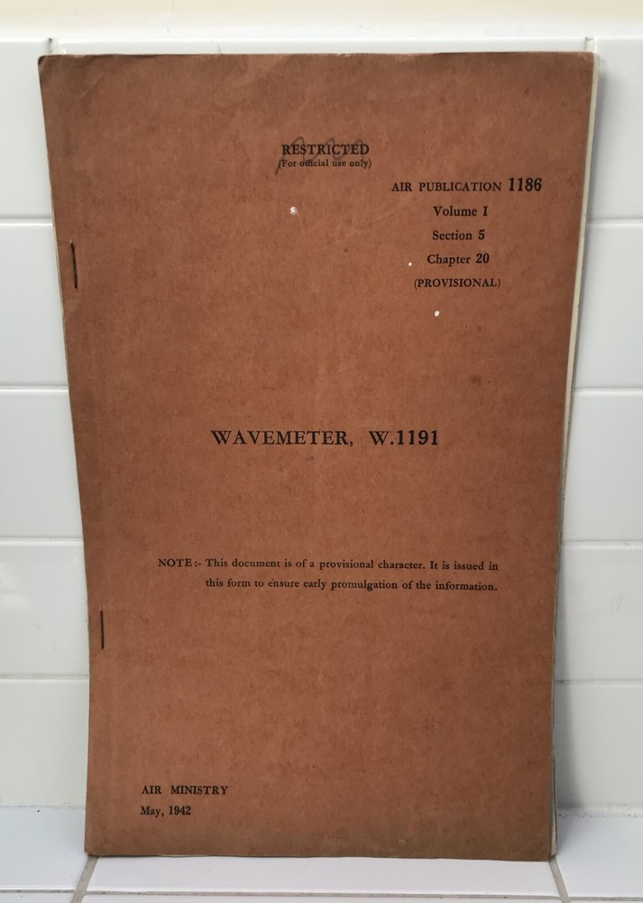 Wavemeter W1191 Handbook – 1942