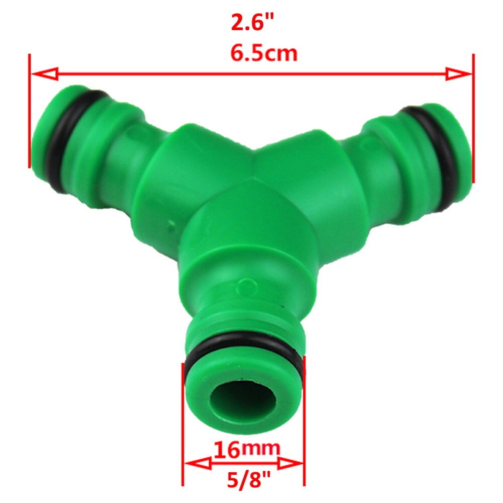 1x Three-Way Split Quick Connector 5/8" 16mm Barbed Irrigation Coupling Adaptor