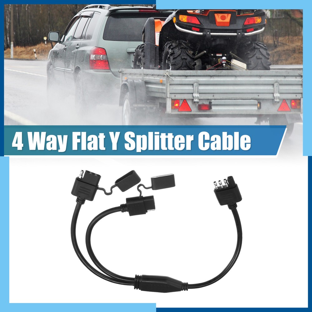 Universal Pack (1) Trailer Wiring Harness Extension Connector Splitter Cable