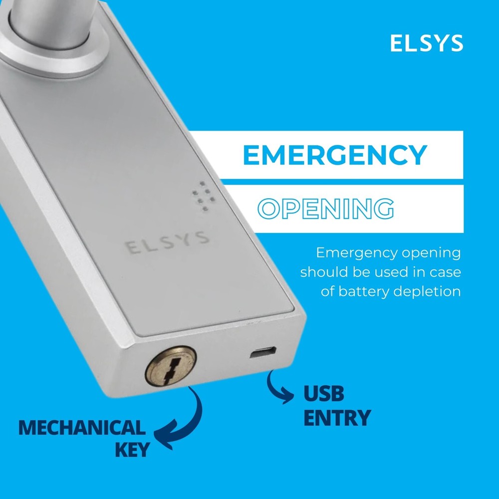 Digital Lock with Handle - Fingerprint Door Lock & Numeric Access - Silver