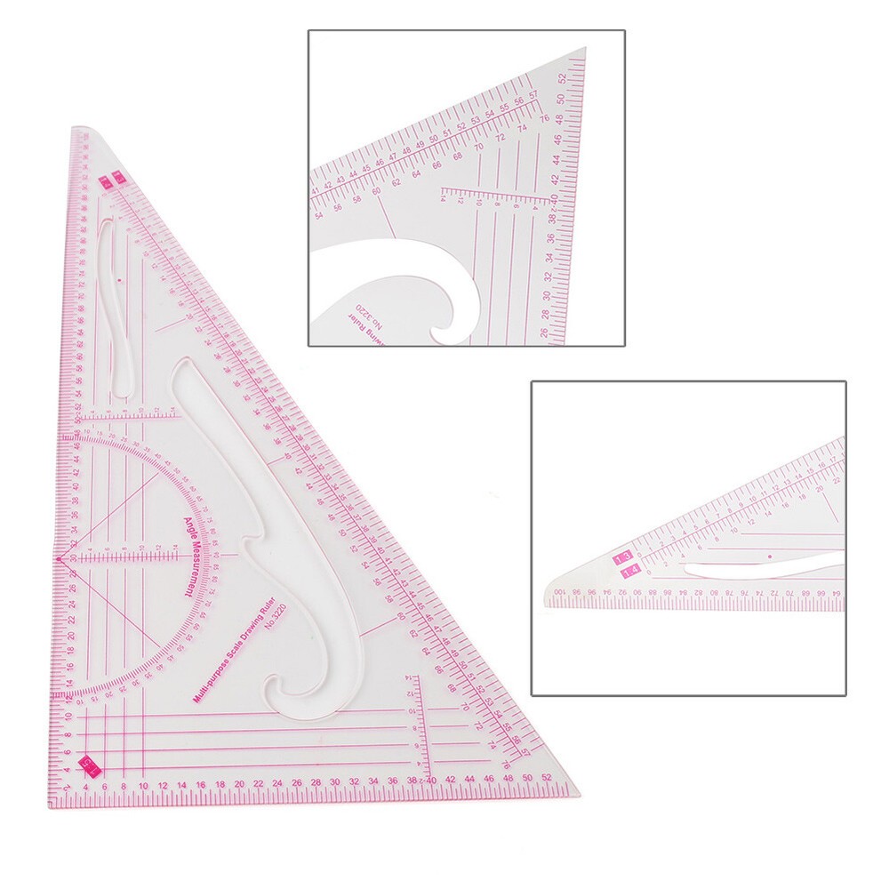 3220 Clothing Triangular Scale Drawing Plate Ruler Tailor Sewing Patchwork Tools