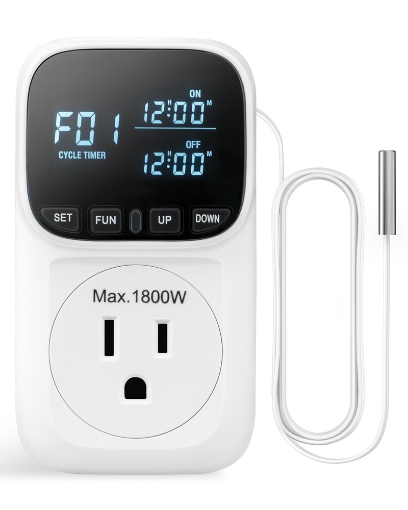 DEWENWILS 2 Digital Temperature Controller,Thermostat Outlet Plug,Cyclic Timing