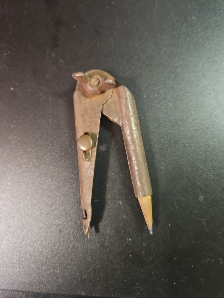 Antique Metal Drawing Protractor Compass