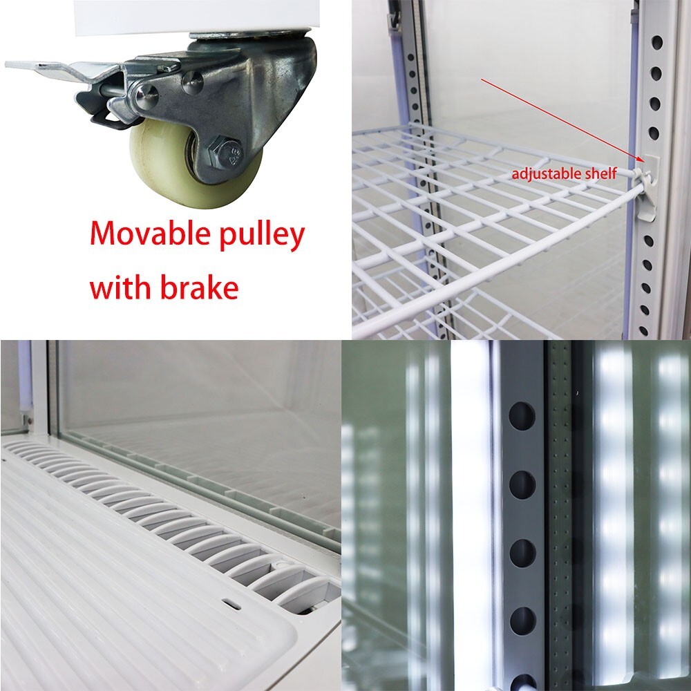 110V 5 Layers Refrigerated Cake Display Vertical LED Lighting Lockable Wheels