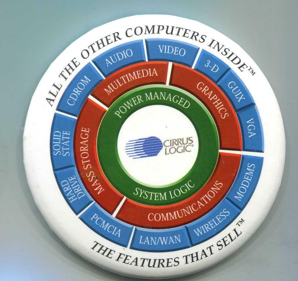 Comdex Computer Trade Show Pinback Button - Cirrus Logic - All Other Computers