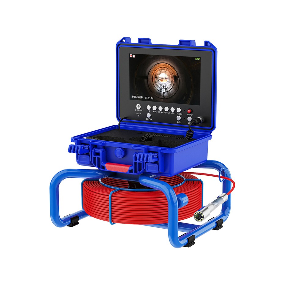 30M Sewer Camera 512hz Pipe Inspection Camera Self-leveling 9" Meter Counter DVR