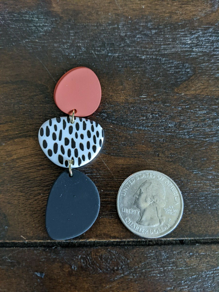 "Amelia" Black White and Rust Style Earrings