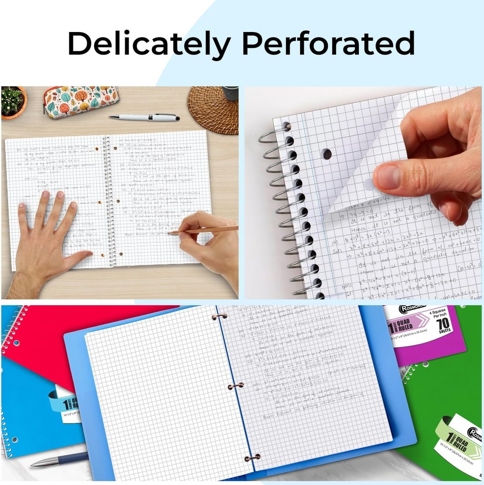 1 Subject Graph Paper Spiral Notebook,70 Sheets, -1/ Bulk Spiral