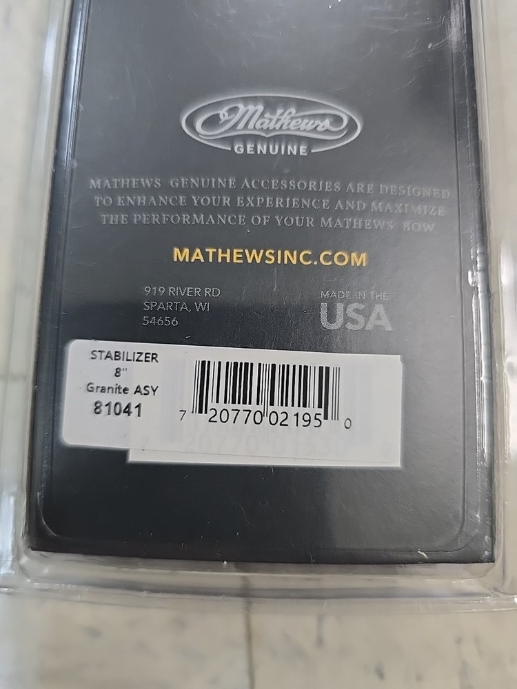 Mathews Archery Mathews Flatline 8inch Stabilizer (Granite)