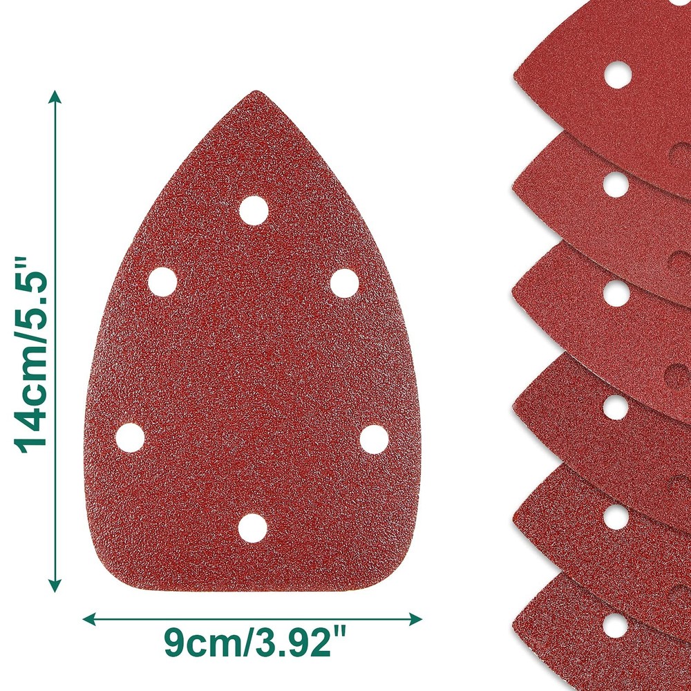 60PCS Triangular Sander Sandpaper, HYCHIKA Detail Sander Sandpaper Assorted 6...