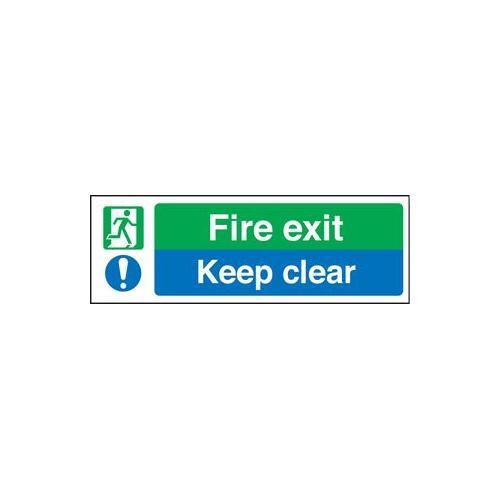 RT07090 Fire Exit Sign Keep Clear Splendore Sav 42062L