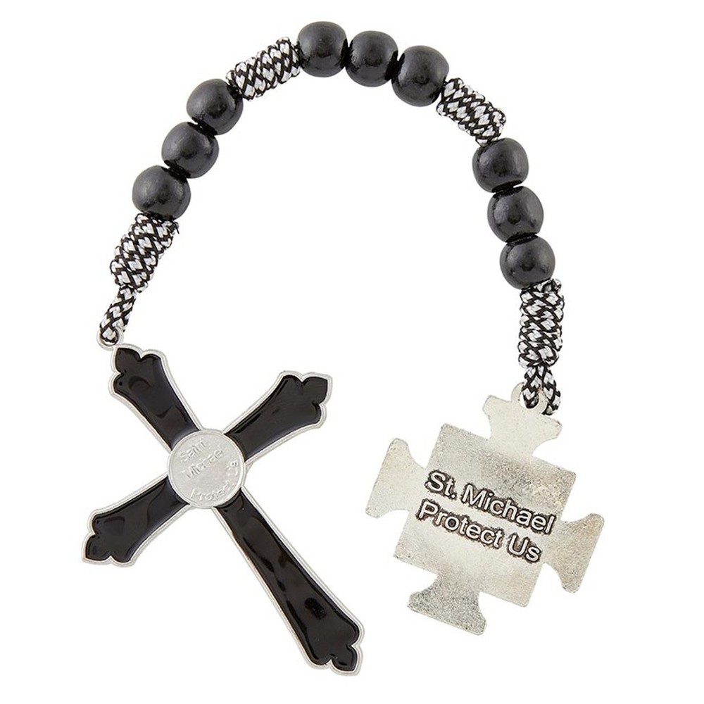 St Michael 1 Decade Rosary Tenacious Tenner & (empty) Holy Water Bottle Catholic