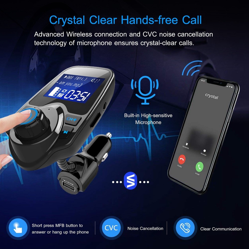 Car FM Transmitter Wireless MP3 Radio Adapter Handsfree USB Charge MP3 Player