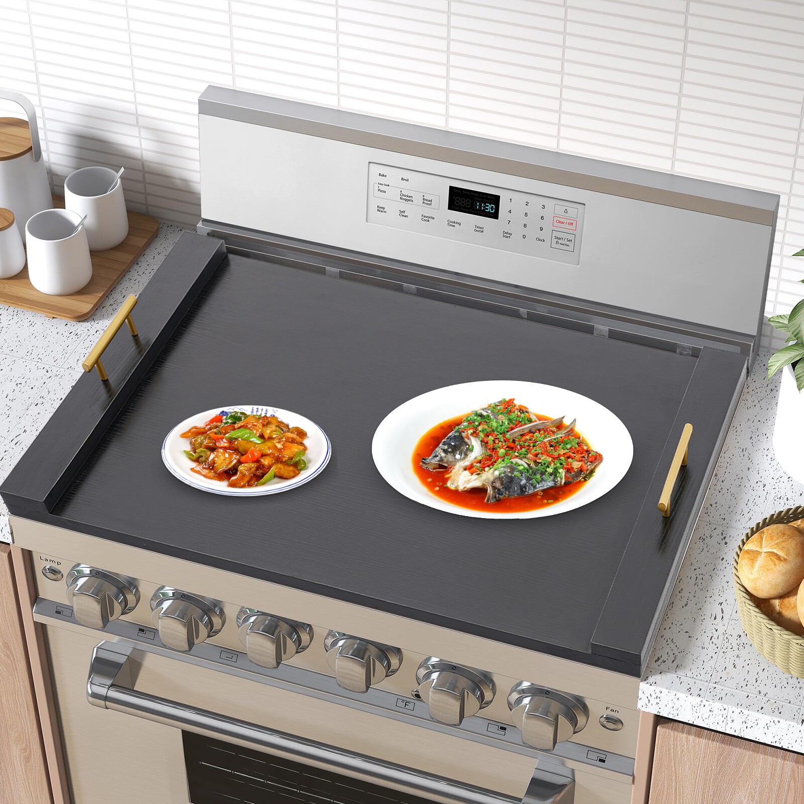 76*55*6 Stove Top Cover, Noodle Board Stove Covers, Stovetop Plate W/Screwdriver