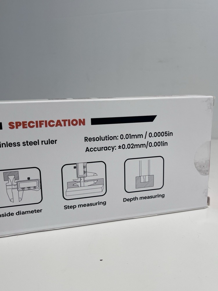 HARDELL Digital Caliper, Rechargeable with Large Orange Screen
