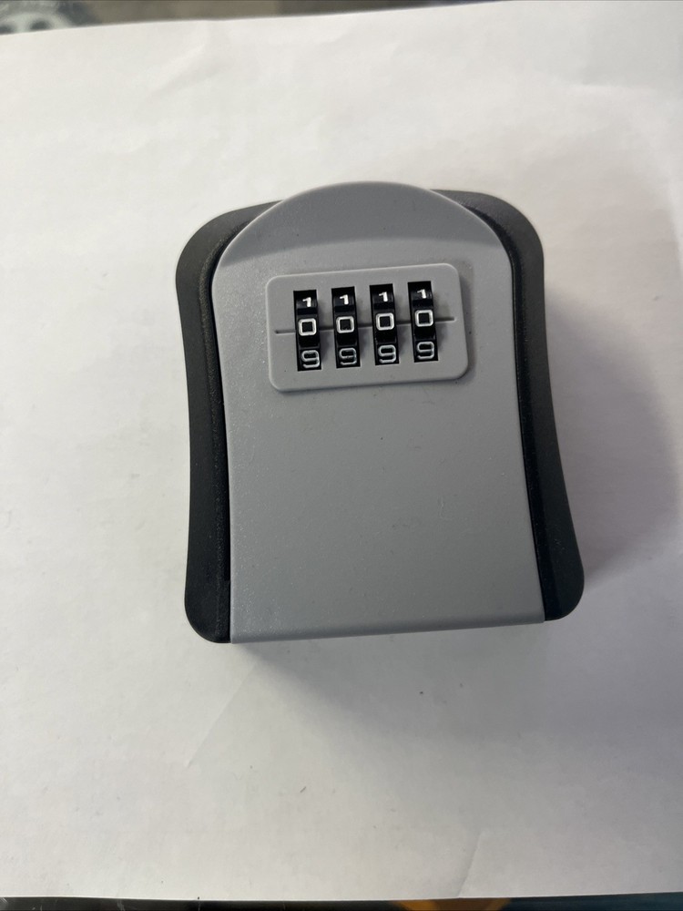 Compact Outdoor Key Lock Box with 4-Digit Combination Lock — Wall-Mounted