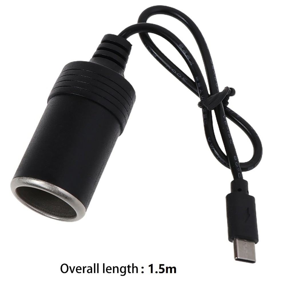 USB Type C To Car Cigarette Lighter Socket Converter Adapter Plug 45W PD Charger
