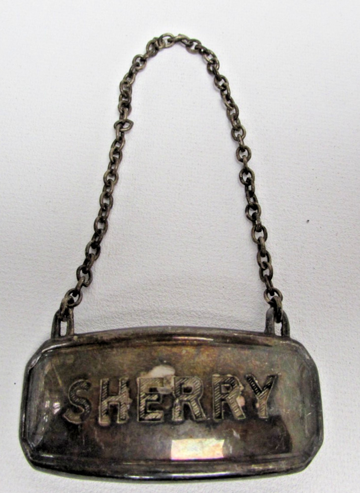 (ref1CI) Silver plated decanter label Sherry