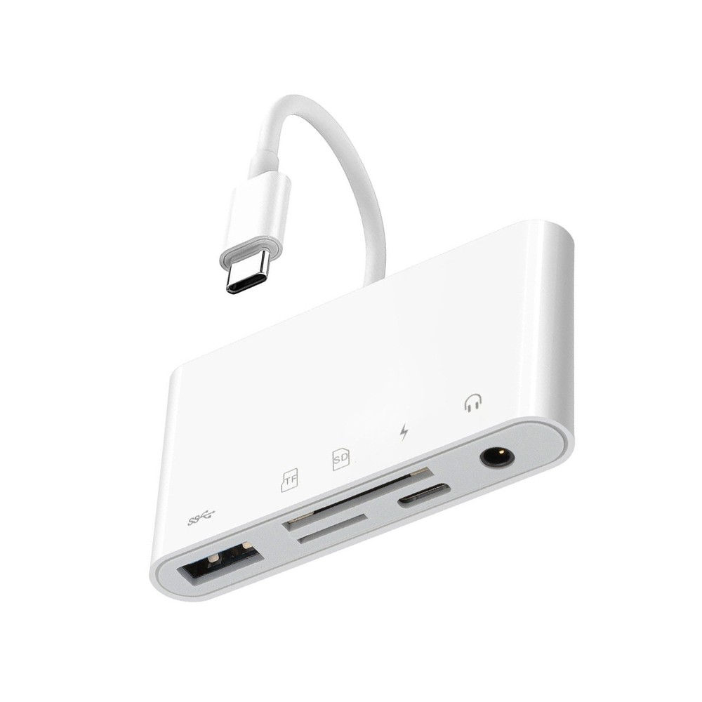 5-IN-1 USB-C/Type C Memory Card Reader Hub Adapter for Micro SD SDXC CF SDHC