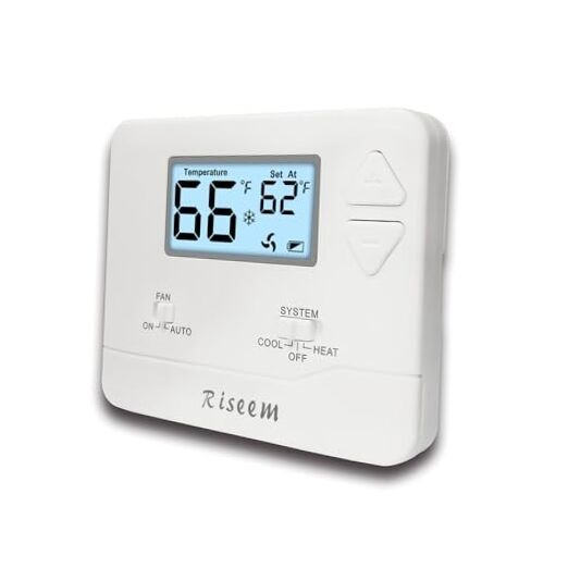 NonProgrammable Thermostat for Home, Single-Stage Systems,Digital Energy White