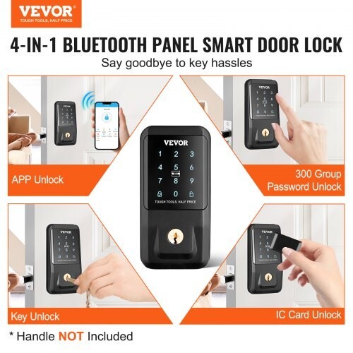 VEVOR Smart Lock Keyless Entry Door Lock with Bluetooth App Control IC Card