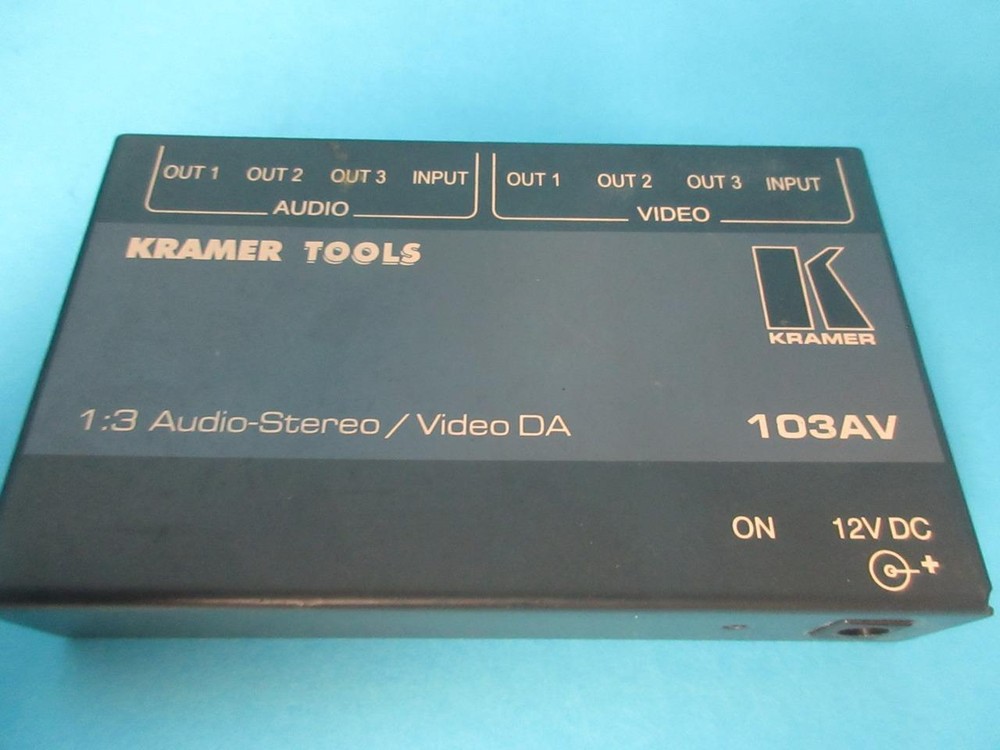 KRAMER TOOLS 103AV 1:3 AUDIO-STEREO/VIDEO DA DISTRIBUTION AMPLIFIER MINT