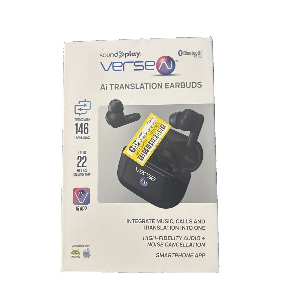 Verse.ai Language Translation Earbuds - Black